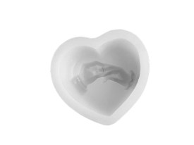 Molde silicona corazon con mano anillos 